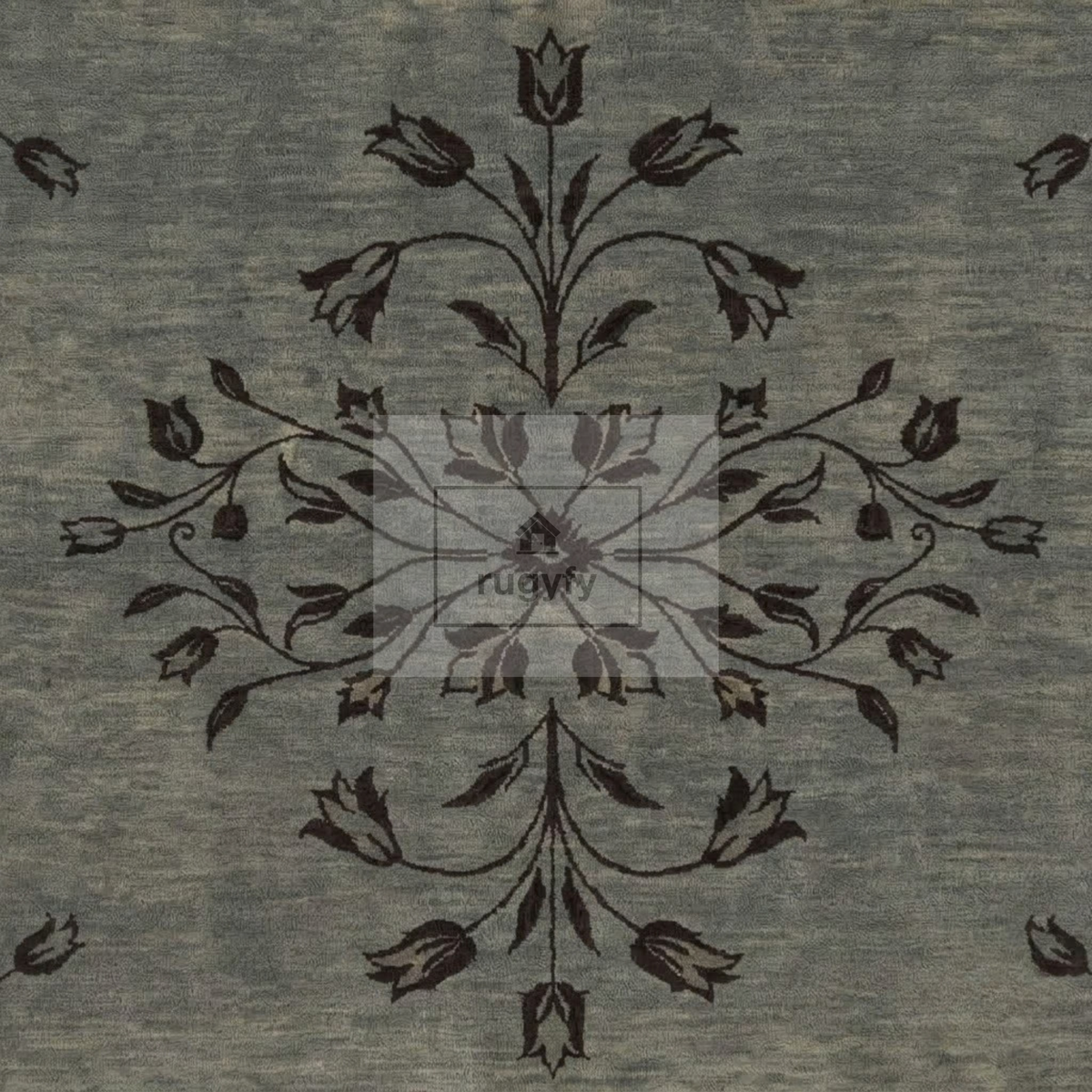 Grey & Ivory Oushak Wool Rug | 6x9 8x10 ft Hand-Knotted | Bedroom Living Room Area Rug