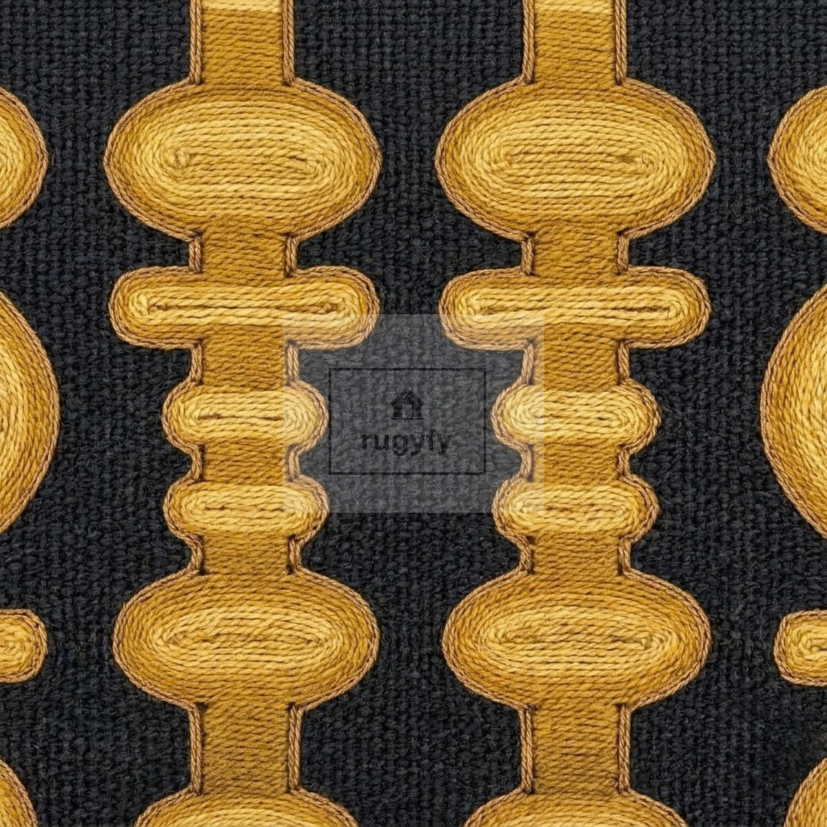 Charcoal & Gold Vintage Oushak Area Rug | 9x12 10x14 ft Hand-Knotted Wool | Living Room Dining Room
