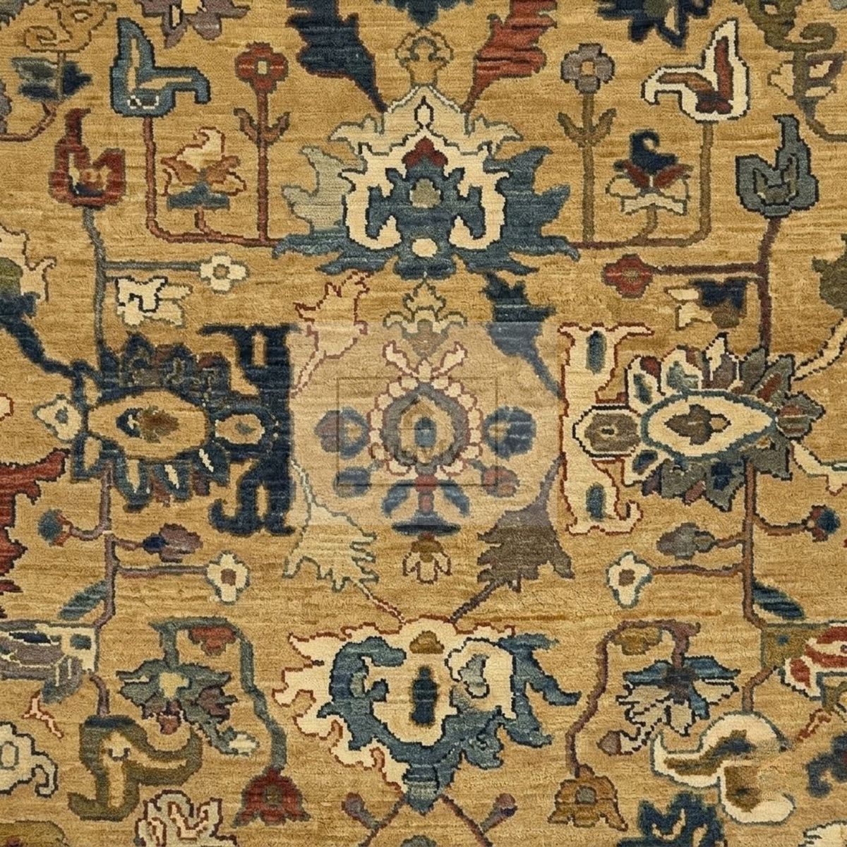 Gold & Brick Red Turkish Oushak Rug | 5x8 8x10 ft Hand-Knotted New Zealand Wool | Living Room Bedroom Rug