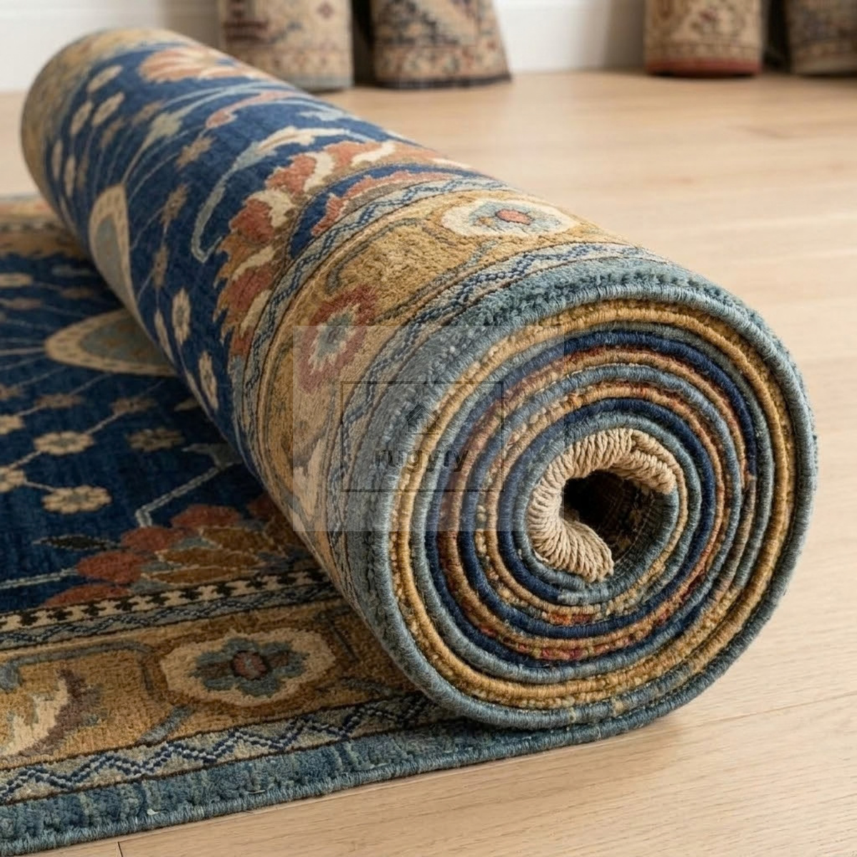 Dark Brown & Multicolor Oushak Wool Rug | 6x9 8x10 ft Hand-Knotted | Bedroom Living Room Area Rug
