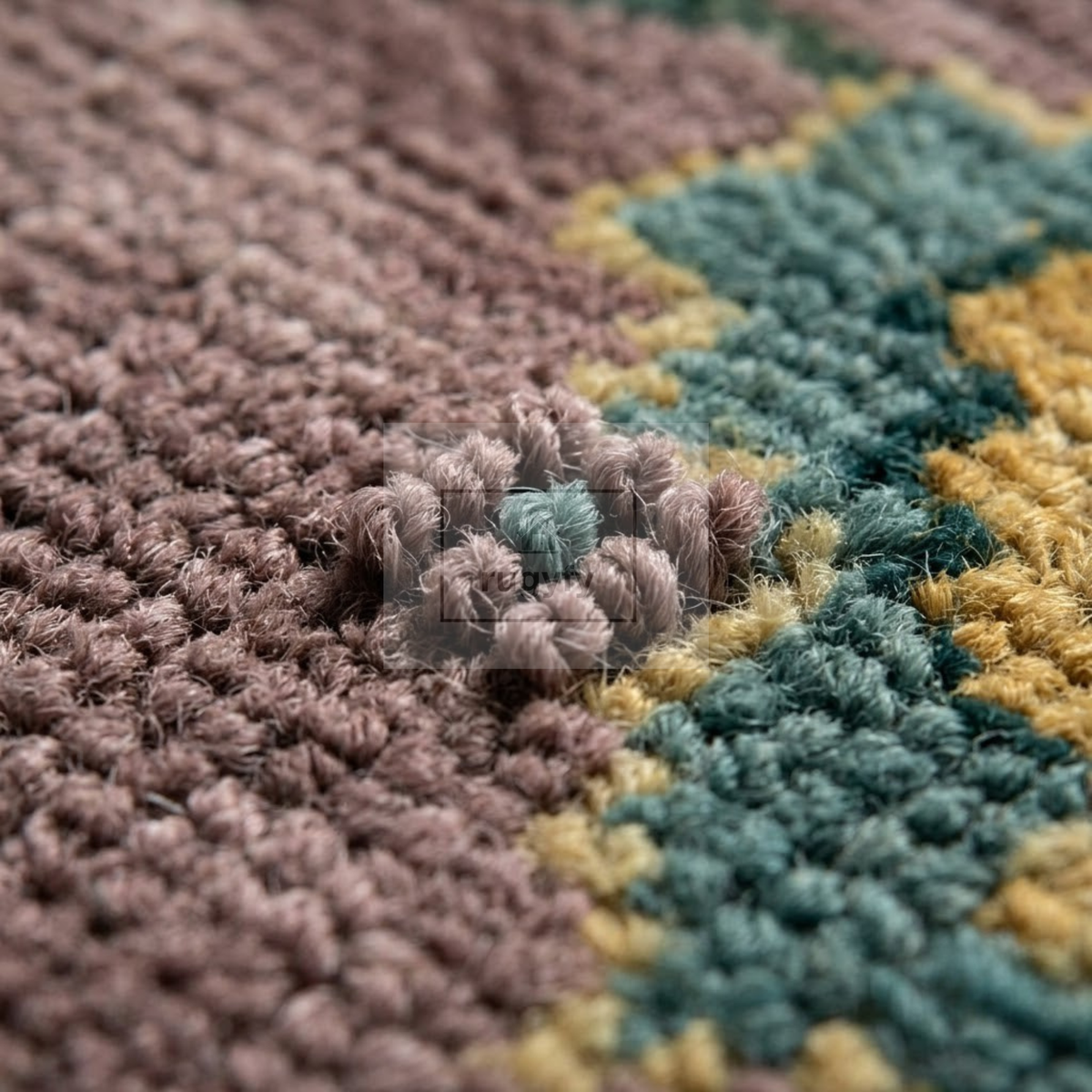 Dusty Mauve & Teal Green Sultanabad Oushak Rug | Hand-Knotted Wool 8x10 9x12 | Plum Rose Dining Room Rug