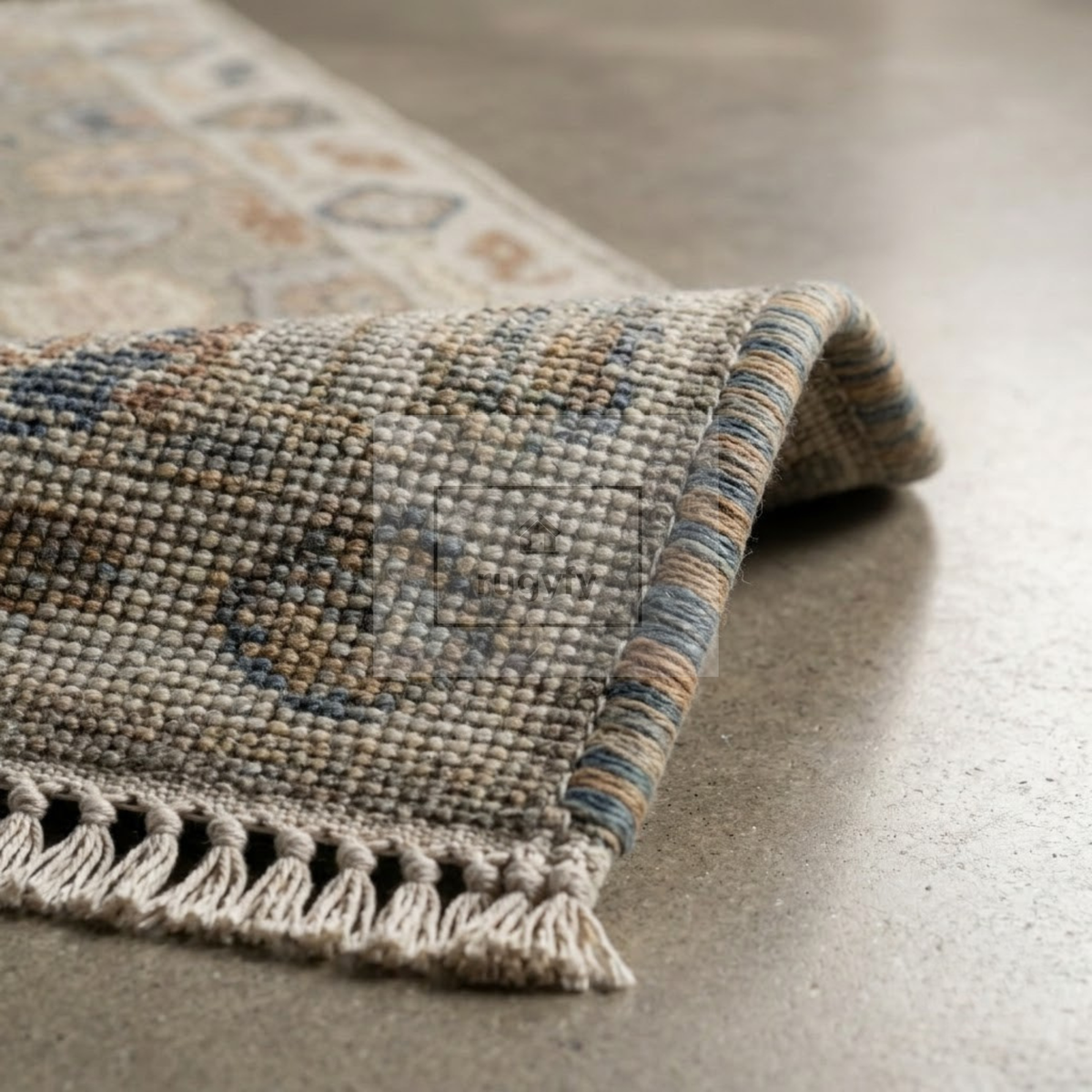 Silver & Ivory Oushak Rug | 2x8 & 2.5x10 ft | Hand-Knotted Wool Floral | Living Room & Bedroom
