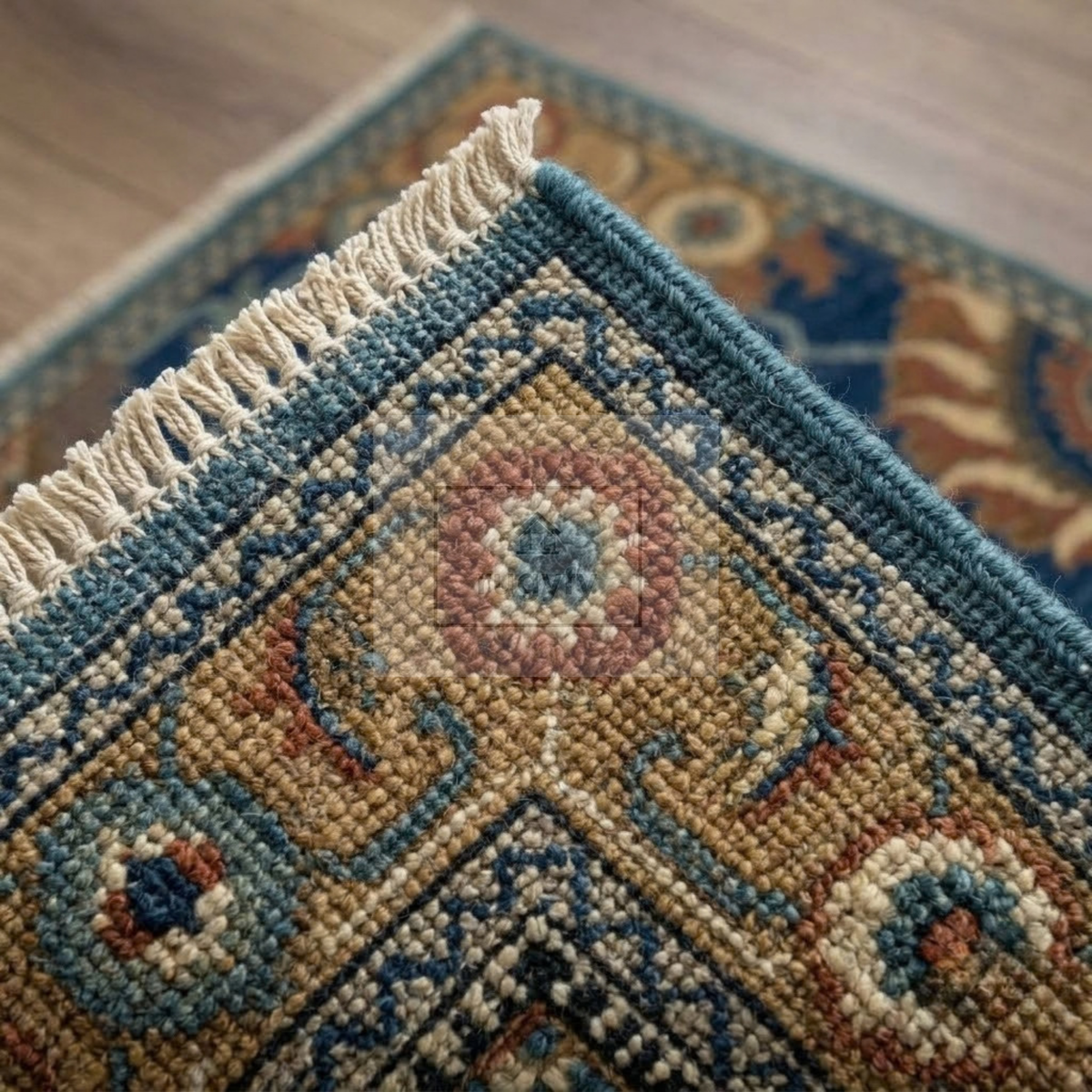 Dark Brown & Multicolor Oushak Wool Rug | 6x9 8x10 ft Hand-Knotted | Bedroom Living Room Area Rug