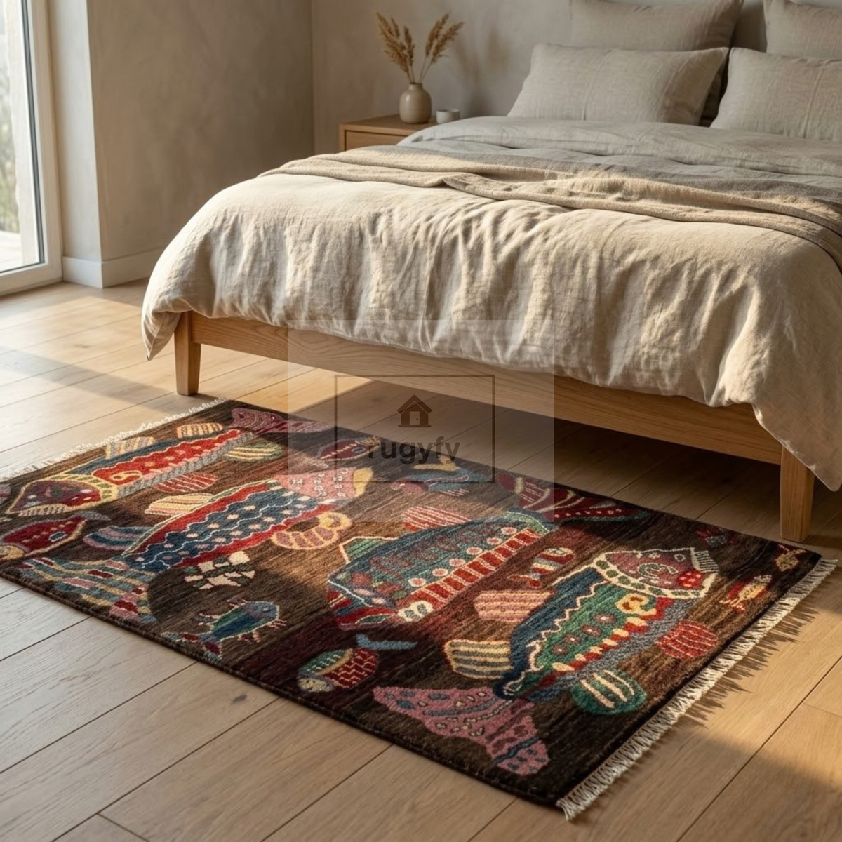 Chocolate Brown & Burgundy Turkish Oushak Rug | 5x8 8x10 ft Hand-Knotted New Zealand Wool | Living Room Bedroom Rug