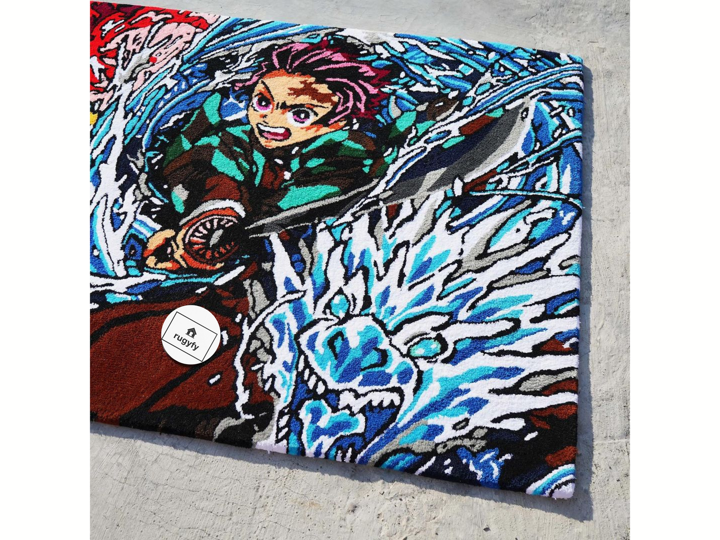 Handmade Anime Manga Custom Rug , Custom Hand-Tufted Rug , Anime rug for Bedroom