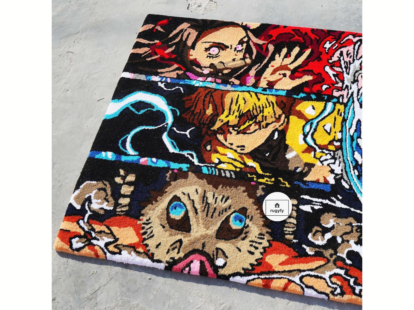 Handmade Anime Manga Custom Rug , Custom Hand-Tufted Rug , Anime rug for Bedroom