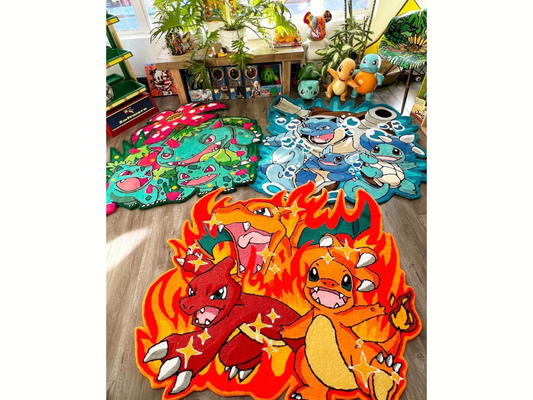 Handmade Pokemon Evolution Custom Rugs , Hand-Tufted Pokemon Rugs