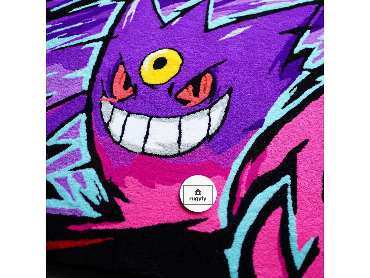 Handmade Haunter Custom Rugs , Pokemon Custom Rugs , Pokemon Decor , Hand-Tufted Wool Rugs