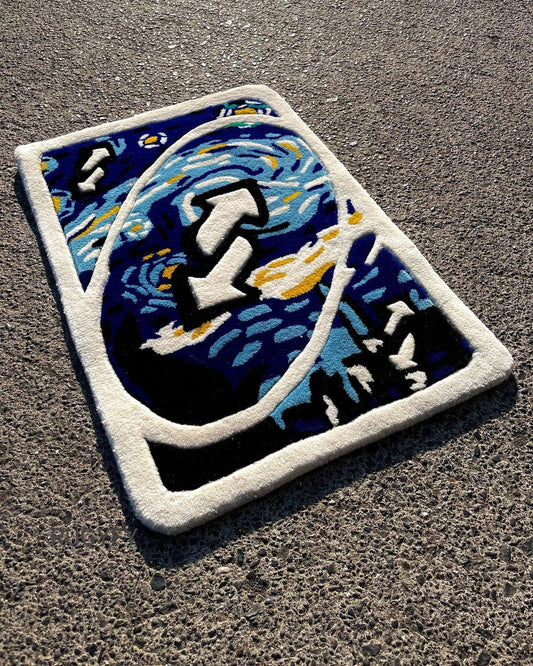 Uno reverse card Custom Handmade Wool Rug for Kids room , Living room and Bedroom