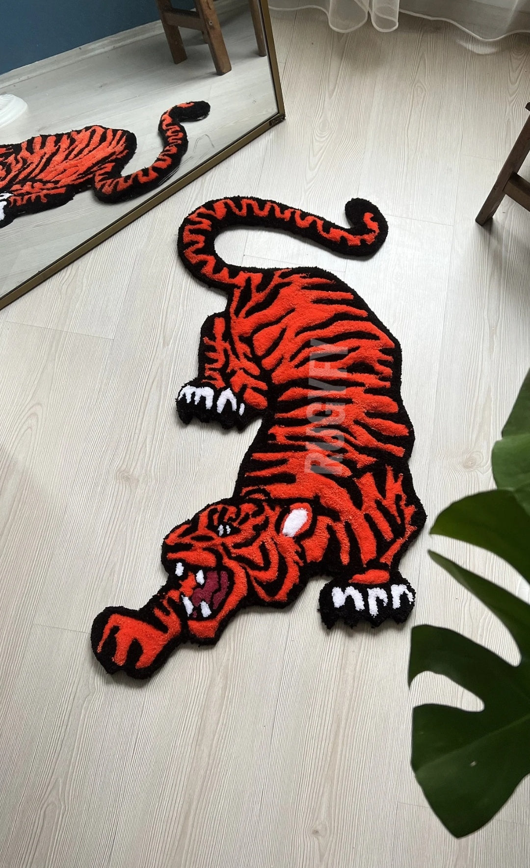 Tiger Custom made Hand-Tufted Wool Rug , Animal Rug for Kids Room