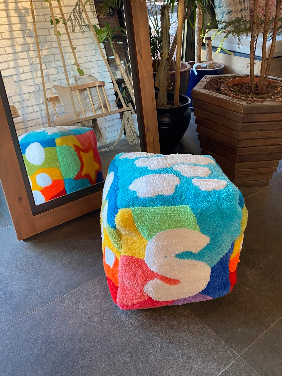 Mystery Box Ottoman Pouf Cover (Unstuffed) / Mystery Box / %100 Handmade