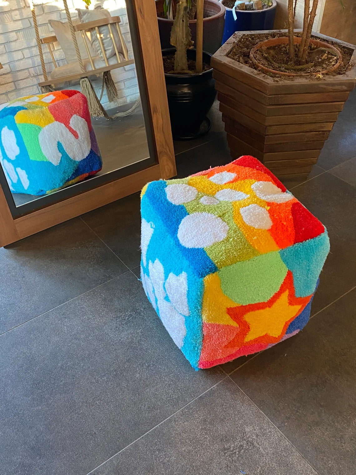 Mystery Box Ottoman Pouf Cover (Unstuffed) / Mystery Box / %100 Handmade