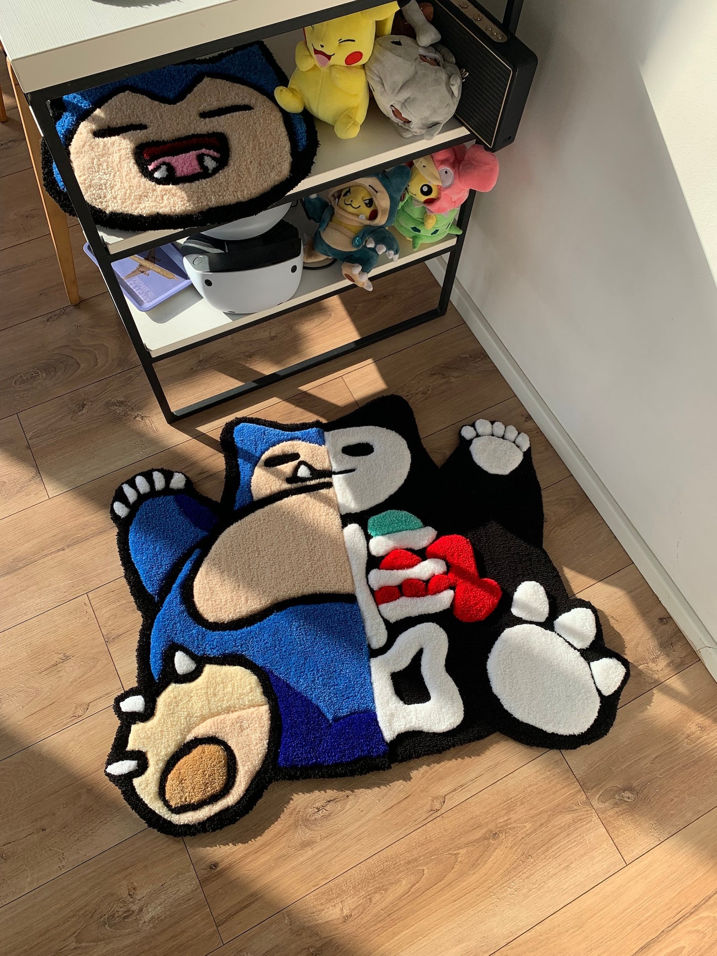 3D Handmade Fluffy snorlax plush Skeleton Rug , Pokemon 3D Skeleton Rugs