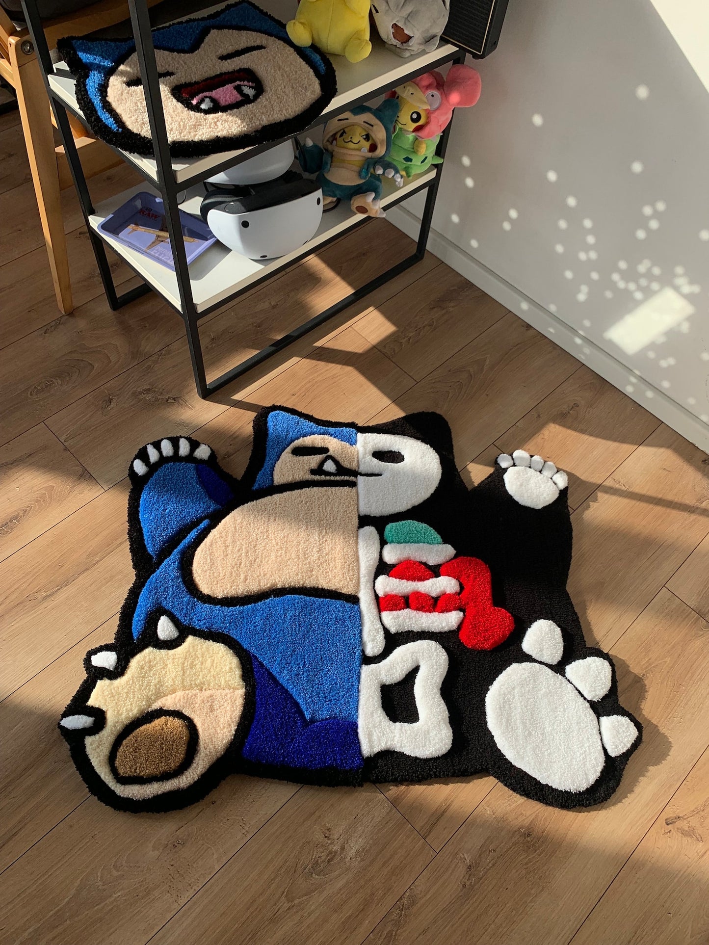 3D Handmade Fluffy snorlax plush Skeleton Rug , Pokemon 3D Skeleton Rugs