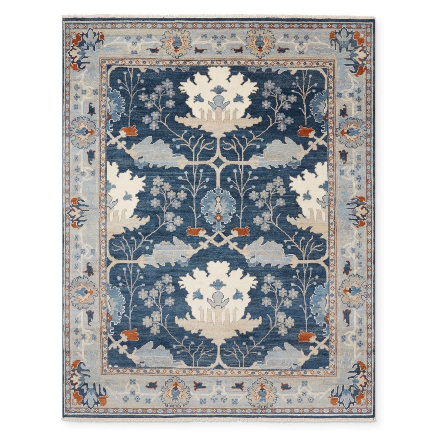 Oushak Rug Blue White Modern oushak rug 9 x 12 Oriental Rug Turkish Area Rug washable Oushak,Contemporary hand knotted Vintage Rug