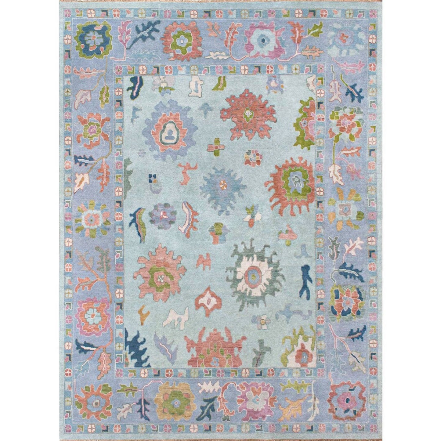 Modern Turkish Hand Knotted Oushak Rug,9x12,8x10 Handmade Area Rugs for Living Room,Dining Room,Bedroom,Top Rated Carpet,Beige Oushak Rugs