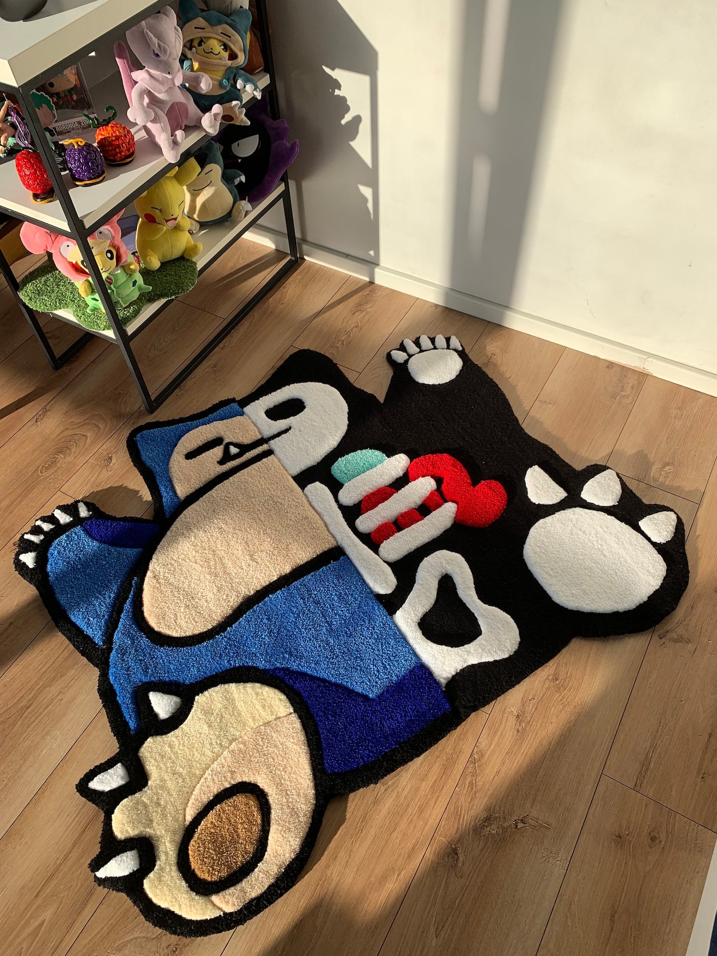 3D Handmade Fluffy snorlax plush Skeleton Rug , Pokemon 3D Skeleton Rugs