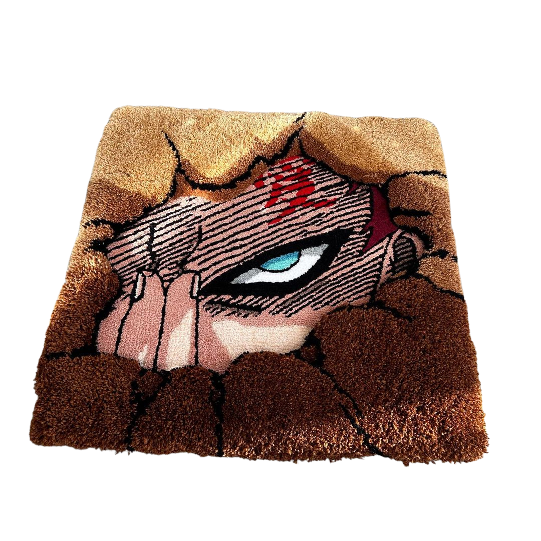 Gaara 3D Custom Hand-Tufted Rug , Handmade Wool Rug , Anime Custom Made Rug