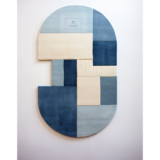 Irregular Shape Modern Abstract Soft Wool Handmade Hand Tufted Area Rug for Home, Office, Living Room, Kids Room 4*6, 5*8, 6*9, 8*10, 9*12