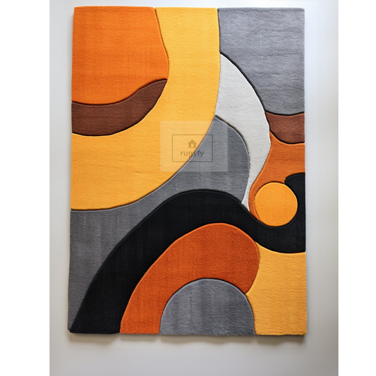 Abstract Artistic Rectangular Soft Wool Handmade Hand Tufted Area Rug for Home, Office, Living Room, Kids Room 4*6, 5*8, 6*9, 8*10, 9*12