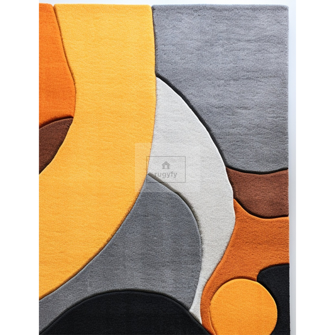 Abstract Artistic Rectangular Soft Wool Handmade Hand Tufted Area Rug for Home, Office, Living Room, Kids Room 4*6, 5*8, 6*9, 8*10, 9*12