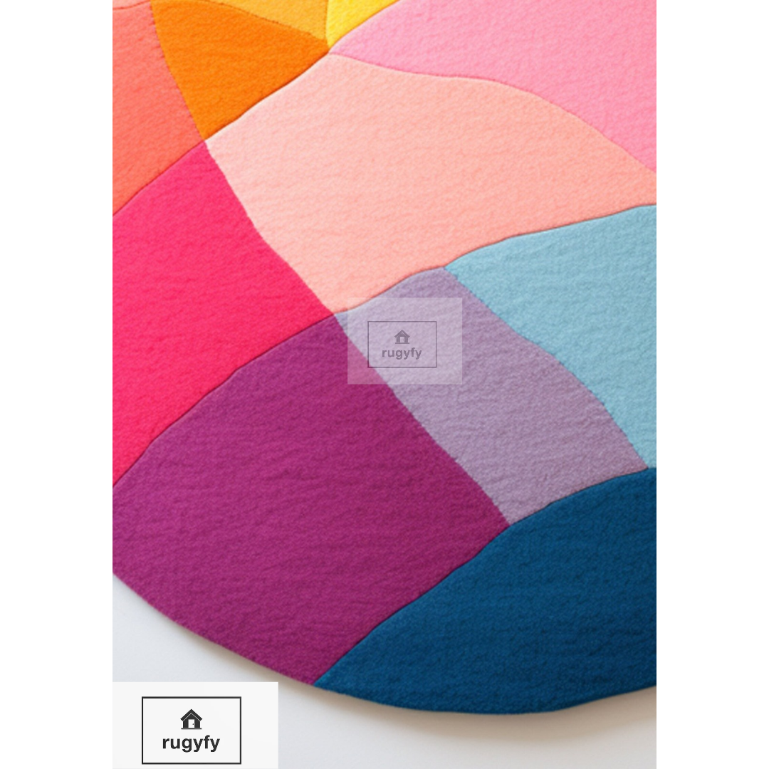 Modern Abstract Pastel Rainbow Design Soft Wool Handmade Area Rug for Home, Office, Living Room, Kids Room 4*6, 5*8, 6*9, 8*10, 9*12ft