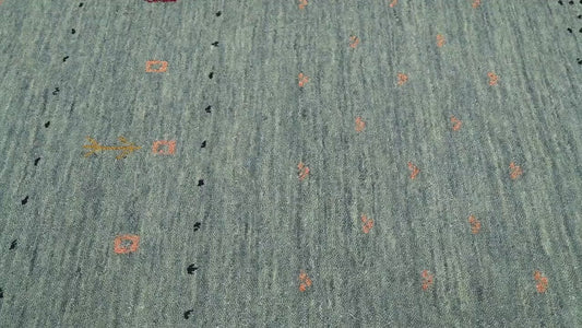 سجادة منطقة كبيرة بتصميم ديكو باللون الأخضر المريمية مقاس 8 × 10 بوصة، سجادة مصنوعة يدويًا بالحد الأدنى