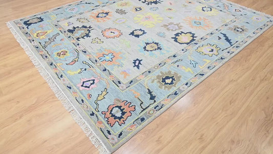 سجادة كبيرة الحجم ذات ألوان محايدة، سجادة منطقة مجردة مصنوعة يدويًا مقاس 8 × 10، سجادة صوف معاصرة