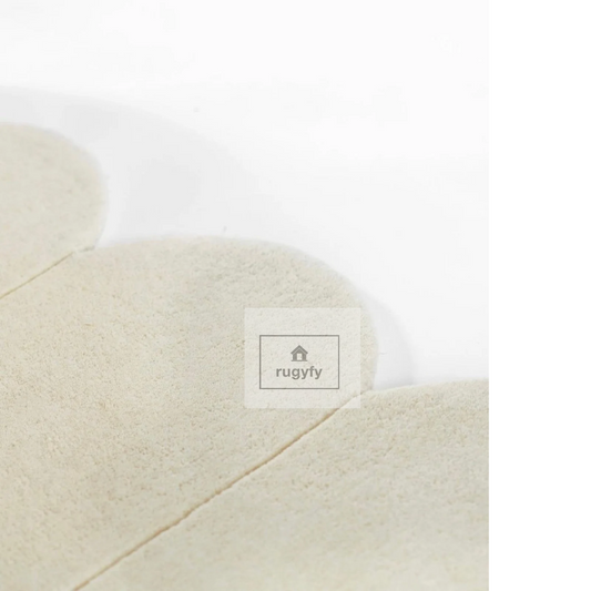 Sage Green Scalloped Edge Rug | 5x8 8x10 ft Hand-Tufted Wool | Plush Modern Bedroom Rug