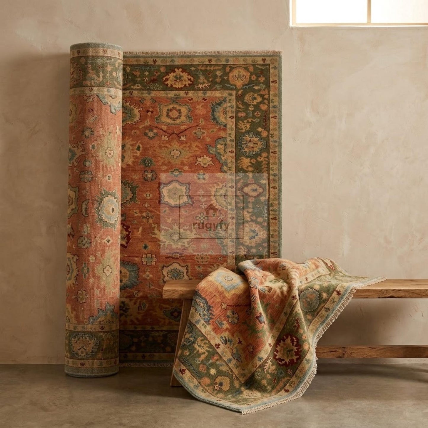 Custom Hand-Knotted Oushak Wool Rug for Interior Designers | Terracotta Anatolian Design, Trade & Contract Sizes
