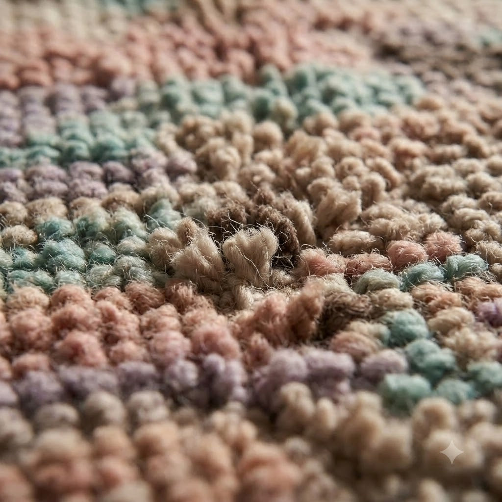 Ivory & Blush Hand-Knotted Wool Rug | Pastel Oushak Botanical Area Rug for Living Room