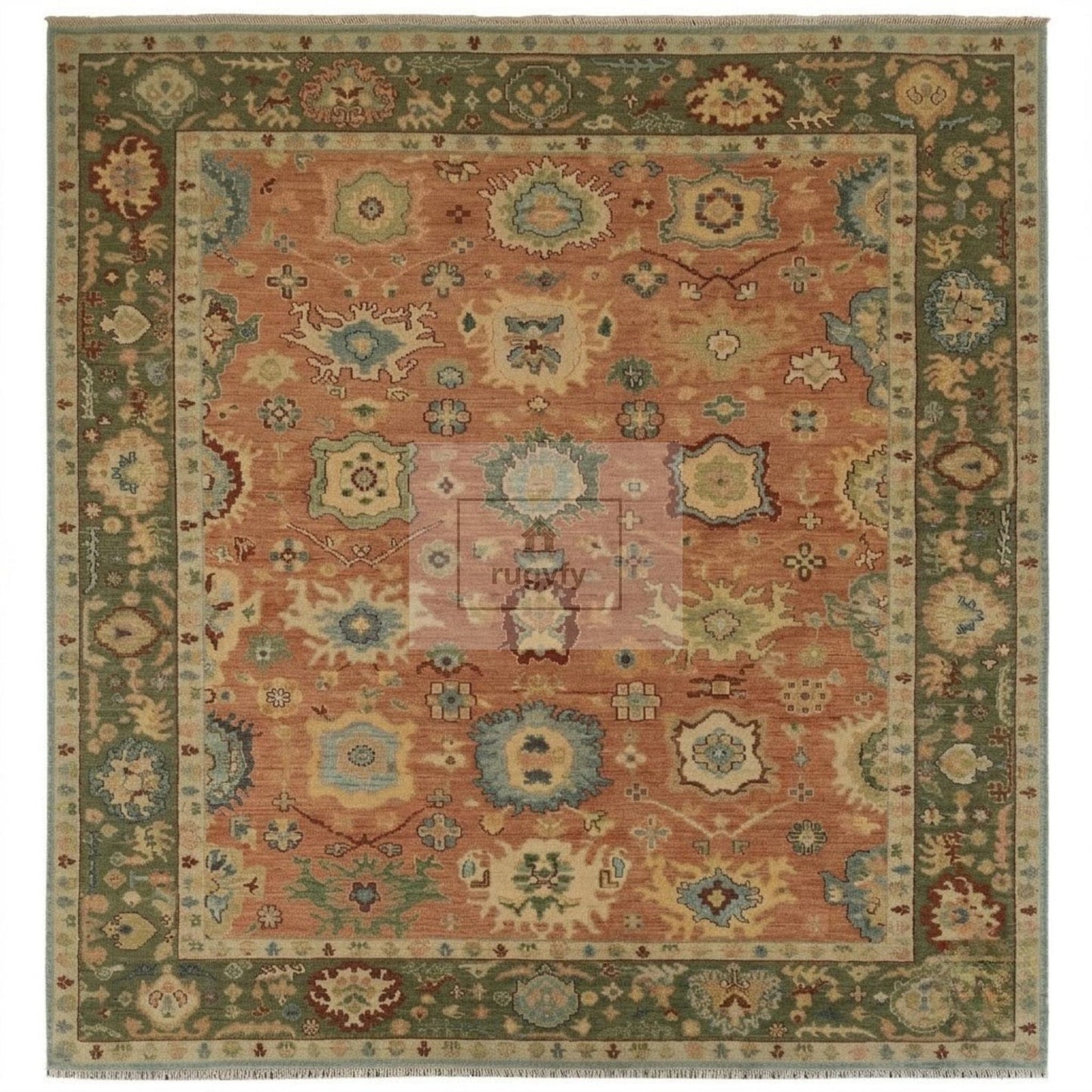 Custom Hand-Knotted Oushak Wool Rug for Interior Designers | Terracotta Anatolian Design, Trade & Contract Sizes