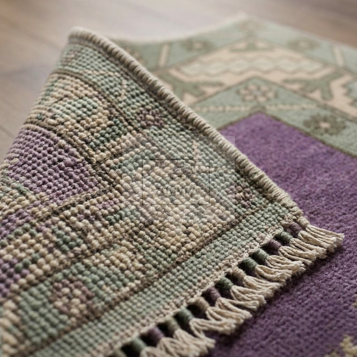 Lavender & Sage Oushak Area Rug | 8x10 9x12 ft Hand-Knotted New Zealand Wool | Lilac Floral Turkish Rug